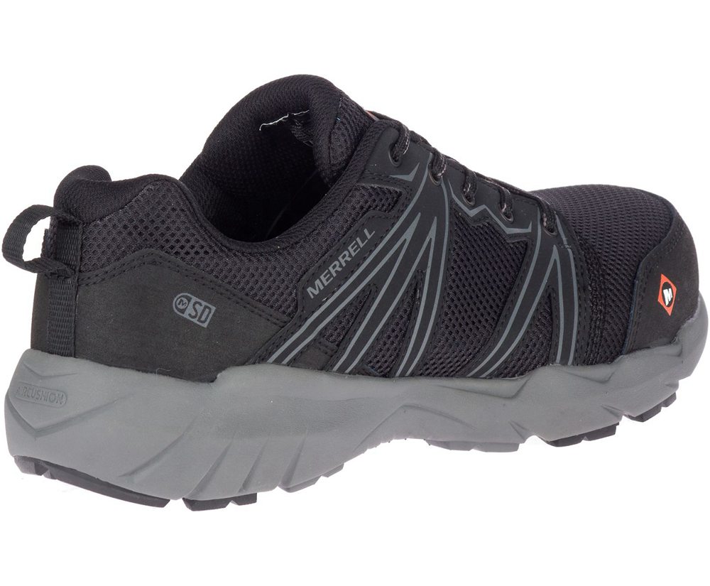 Merrell Work Shoes Black - Fullbench Superlite Alloy Toe SD+ Wide Width - Mens 38JNMESQV